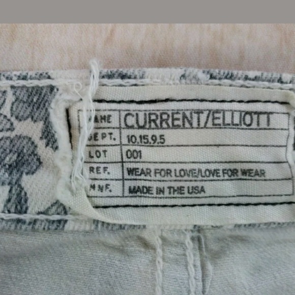 Current/Elliot skinny ankle grey floral jeans - Picture 5 of 8